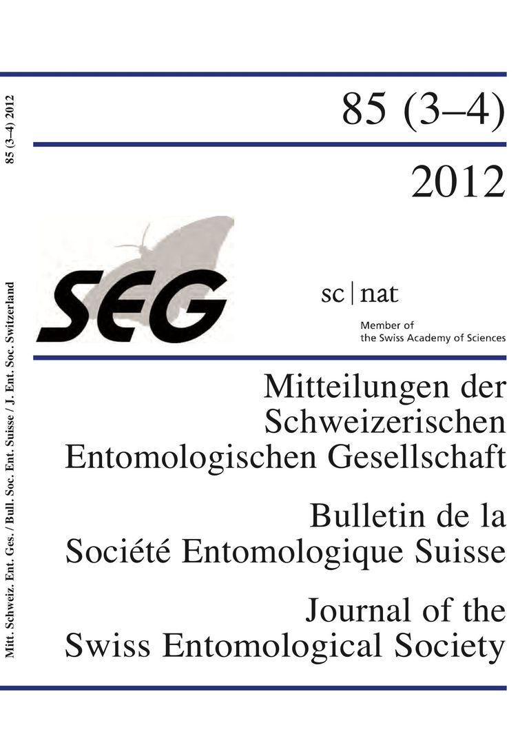 SES – Bulletin de la Société Entomologique Suisse - Volume 85 - 2012 (3–4)