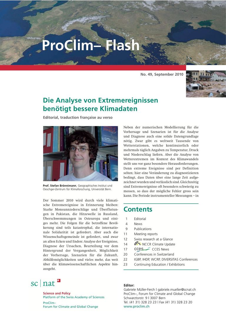 entire publication: ProClim- Flash 49 / Edito Stefan Brönnimann