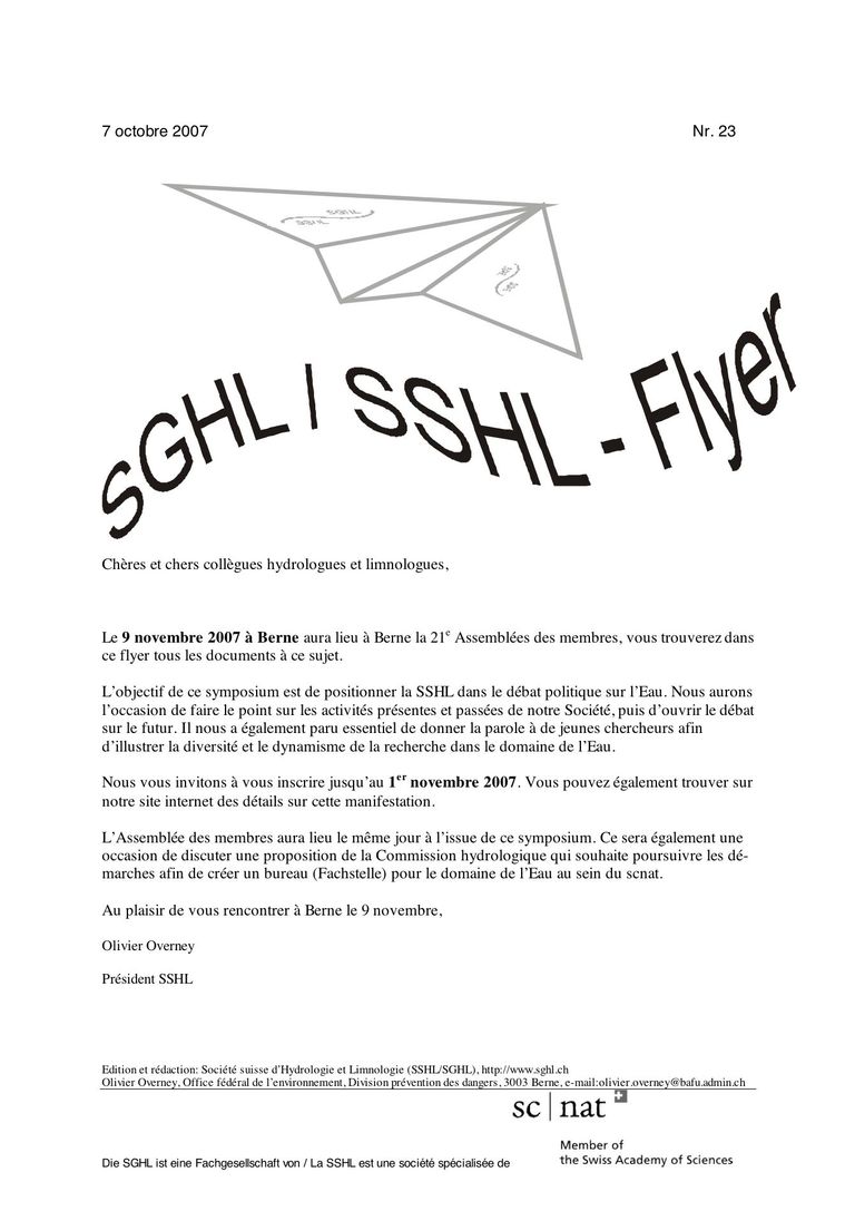 SGHL / SSHL Flyer 23
