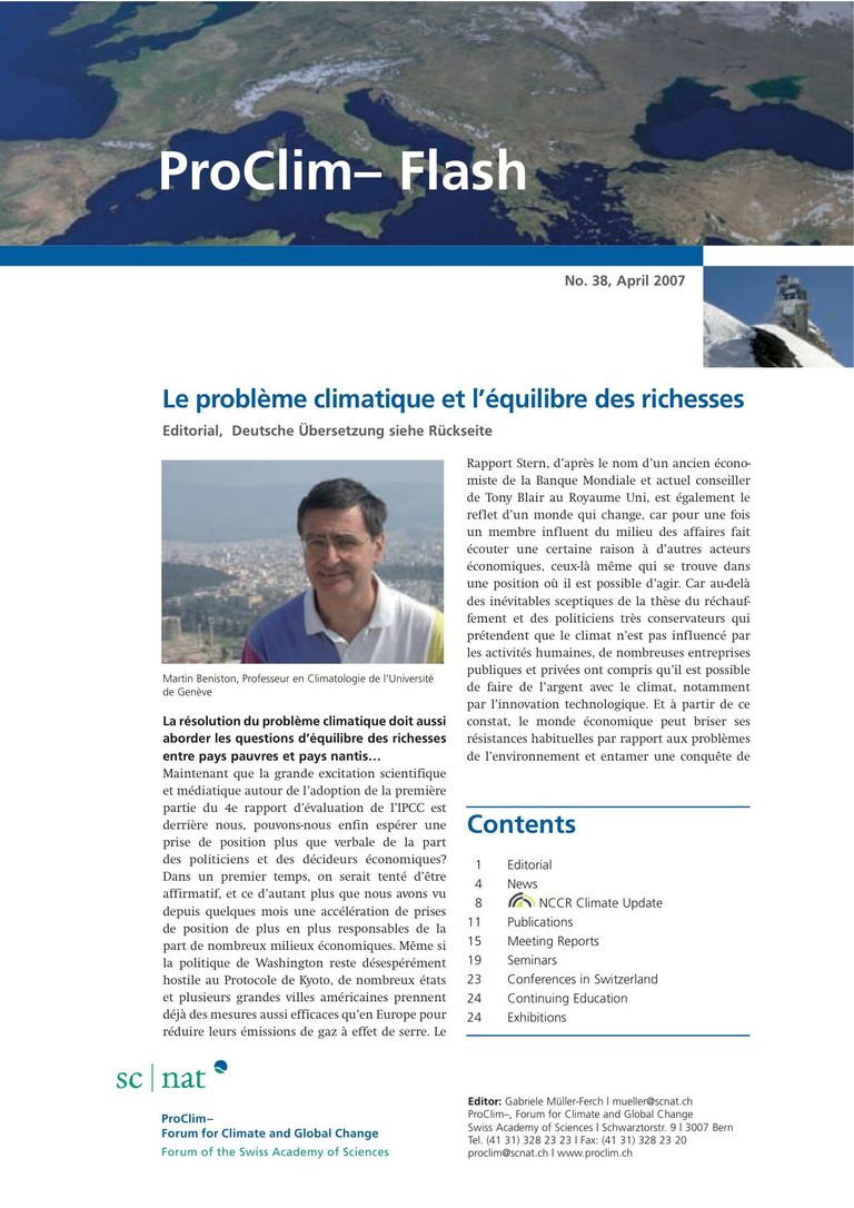 download entire publication: ProClim- Flash 38 / Edito Martin Beniston