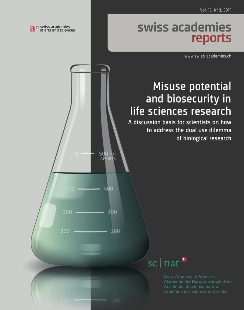 Titelblatt Broschüre Missbrauchspotenzial und Biosecurity in der biologischen Forschung