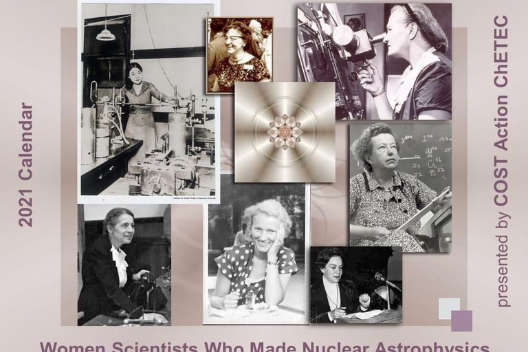 Cover of 2021 Calendar of Women who made Nuclear Astrophysics