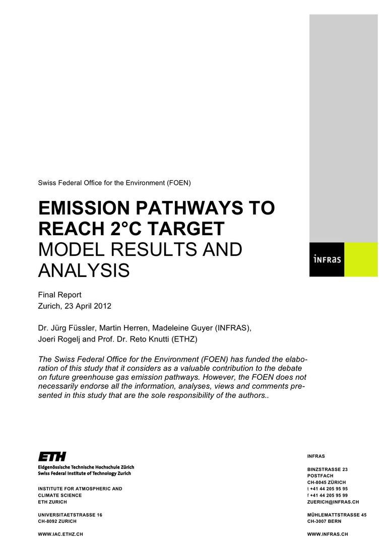 full report: Emission Pathways to reach 2 ºC Target - Model results and analysis