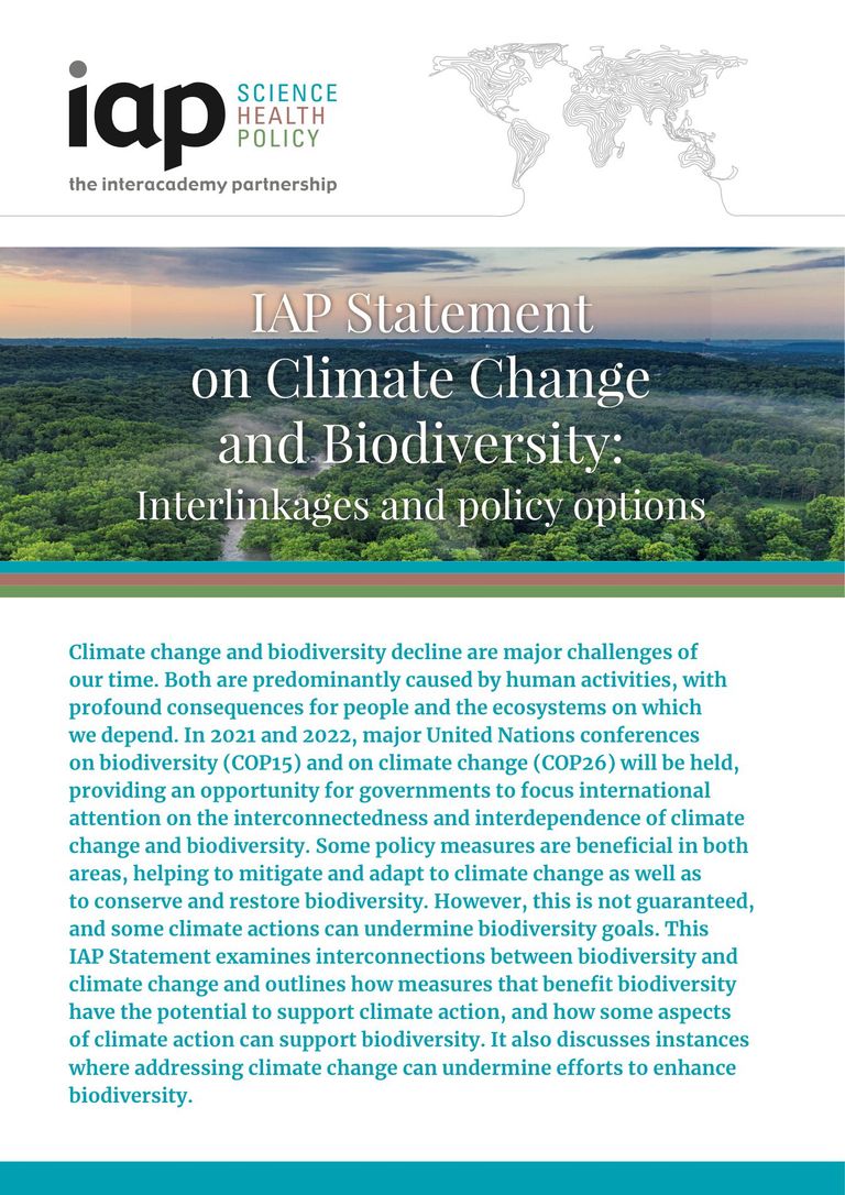 IAP Statement on Climate Change and Biodiversity: Interlinkages and policy options